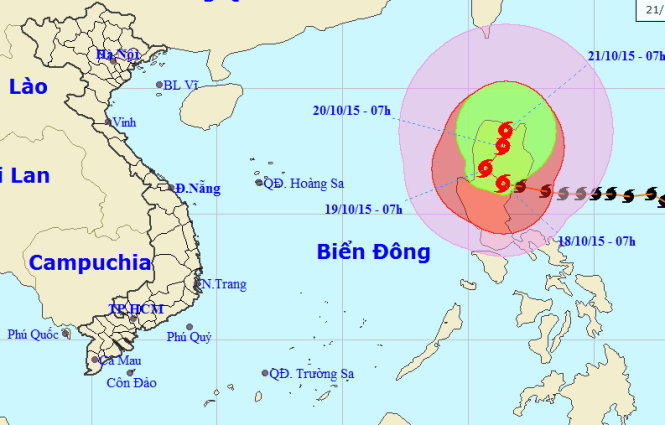  Siêu bão Koppu có cường độ mạnh, đi chậm